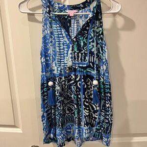 Lilly Pulitzer Blue and Green Patterned Top